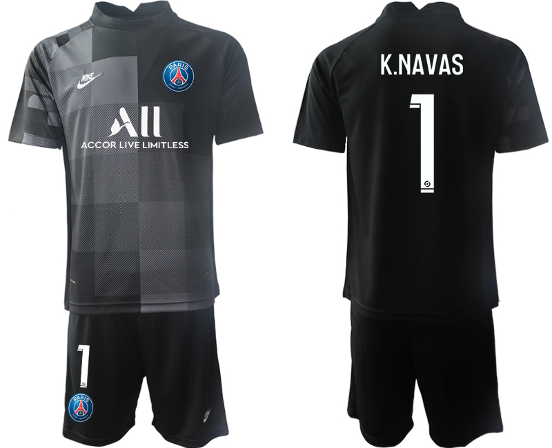 Men 2021-2022 Club Paris St German black goalkeeper #1 Soccer Jersey->paris st german jersey->Soccer Club Jersey